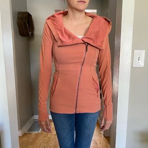 Coral lululemon sweatshirt.